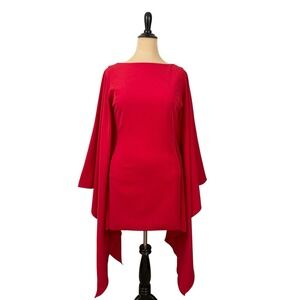 PEACE and LOVE Kimono Sleeve Mini Dress NEW 10 Red Cocktail Party Missguided NWT
